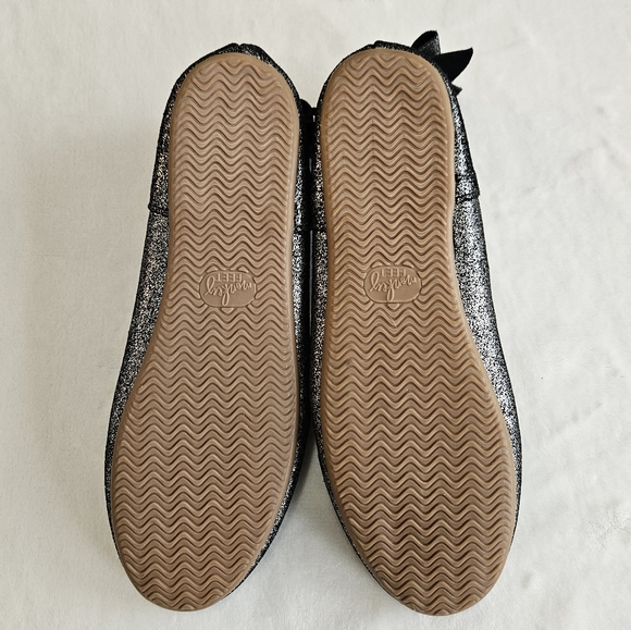 Mommy Silver Black Metallic Bow Back Ballet Flats Slip ons size 40 (8.5-9 US) - Picture 7 of 7